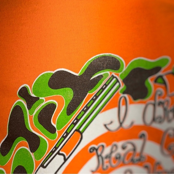 Girlie Girl Originals “I dress real cute but I know how to shoot” Orange Tee - Picture 7 of 7